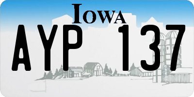 IA license plate AYP137
