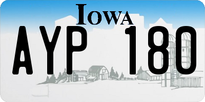IA license plate AYP180