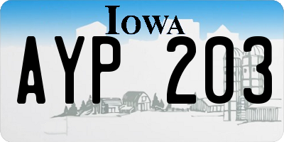 IA license plate AYP203