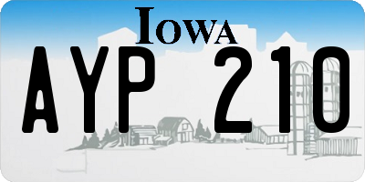 IA license plate AYP210