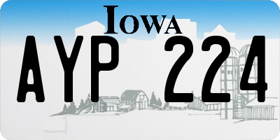 IA license plate AYP224