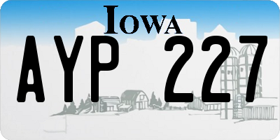 IA license plate AYP227