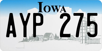 IA license plate AYP275