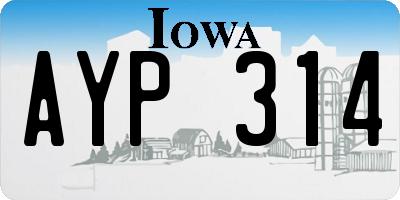 IA license plate AYP314
