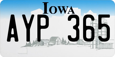 IA license plate AYP365