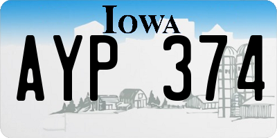 IA license plate AYP374