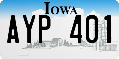 IA license plate AYP401