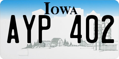 IA license plate AYP402