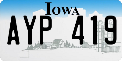 IA license plate AYP419