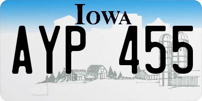 IA license plate AYP455