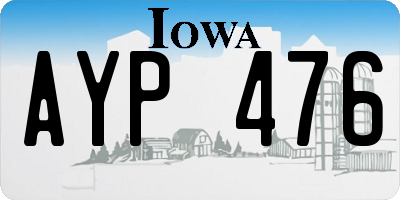 IA license plate AYP476