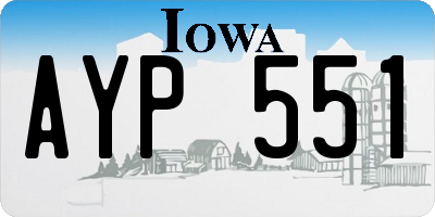IA license plate AYP551