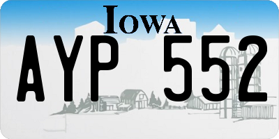 IA license plate AYP552