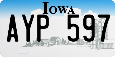 IA license plate AYP597