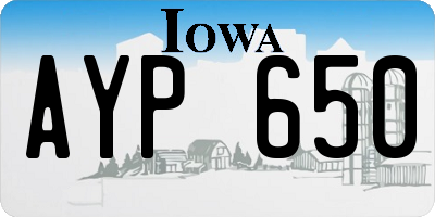 IA license plate AYP650
