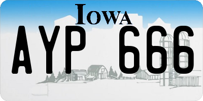 IA license plate AYP666
