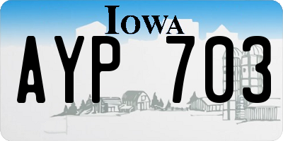 IA license plate AYP703