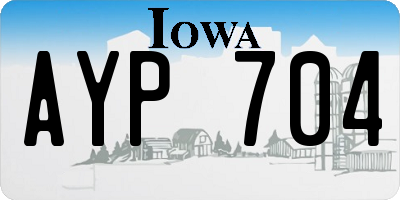 IA license plate AYP704