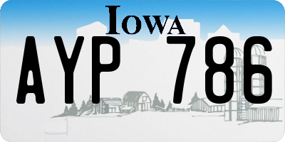 IA license plate AYP786