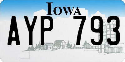 IA license plate AYP793