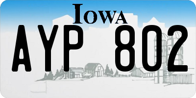 IA license plate AYP802