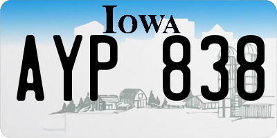 IA license plate AYP838