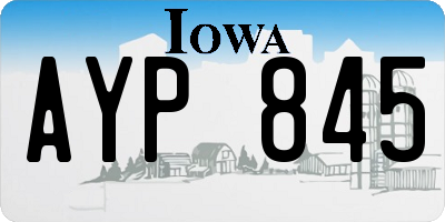 IA license plate AYP845
