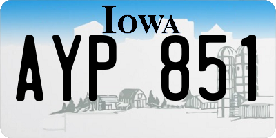 IA license plate AYP851