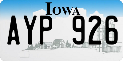 IA license plate AYP926