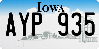 IA license plate AYP935