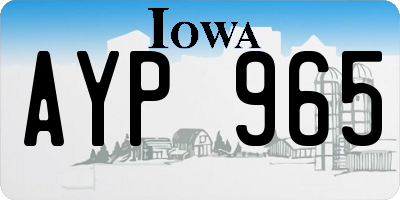 IA license plate AYP965