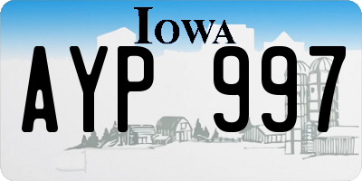IA license plate AYP997