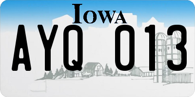 IA license plate AYQ013