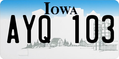 IA license plate AYQ103