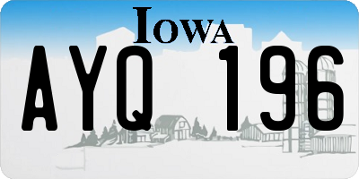IA license plate AYQ196