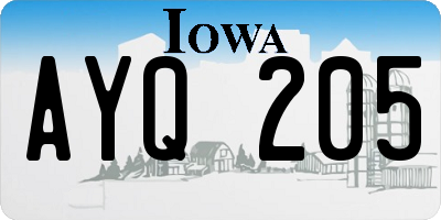 IA license plate AYQ205