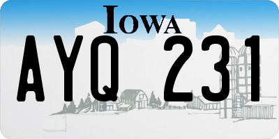 IA license plate AYQ231