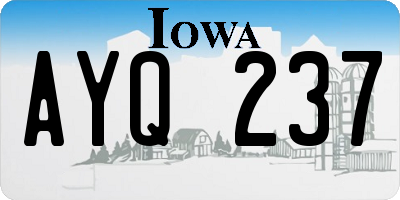 IA license plate AYQ237
