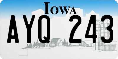IA license plate AYQ243