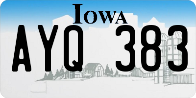 IA license plate AYQ383