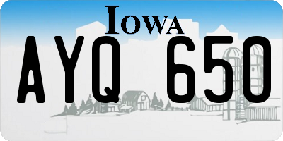 IA license plate AYQ650
