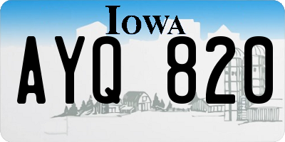 IA license plate AYQ820