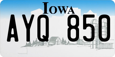 IA license plate AYQ850