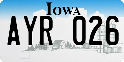 IA license plate AYR026