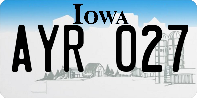 IA license plate AYR027