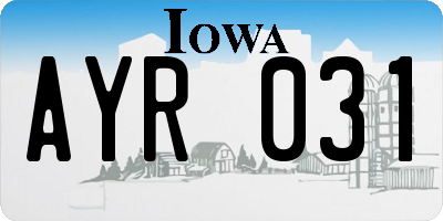 IA license plate AYR031