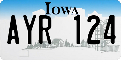 IA license plate AYR124