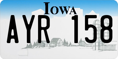 IA license plate AYR158