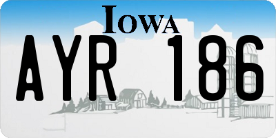 IA license plate AYR186