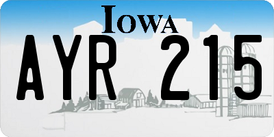 IA license plate AYR215